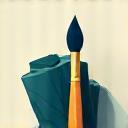 Creativity Icon - Artistic brush and fabric