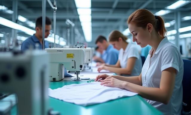 Garment manufacturing production line at Innovate Space Center