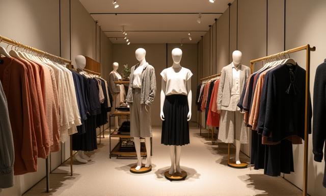 Retail apparel displayed in a stylish Innovate Space Center boutique setting
